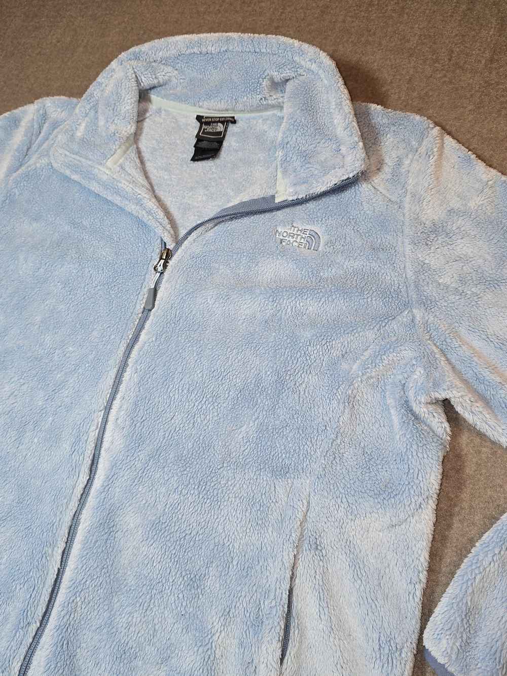 The North Face Women's Baby Blue Fleece Zip-Up Jacket XL